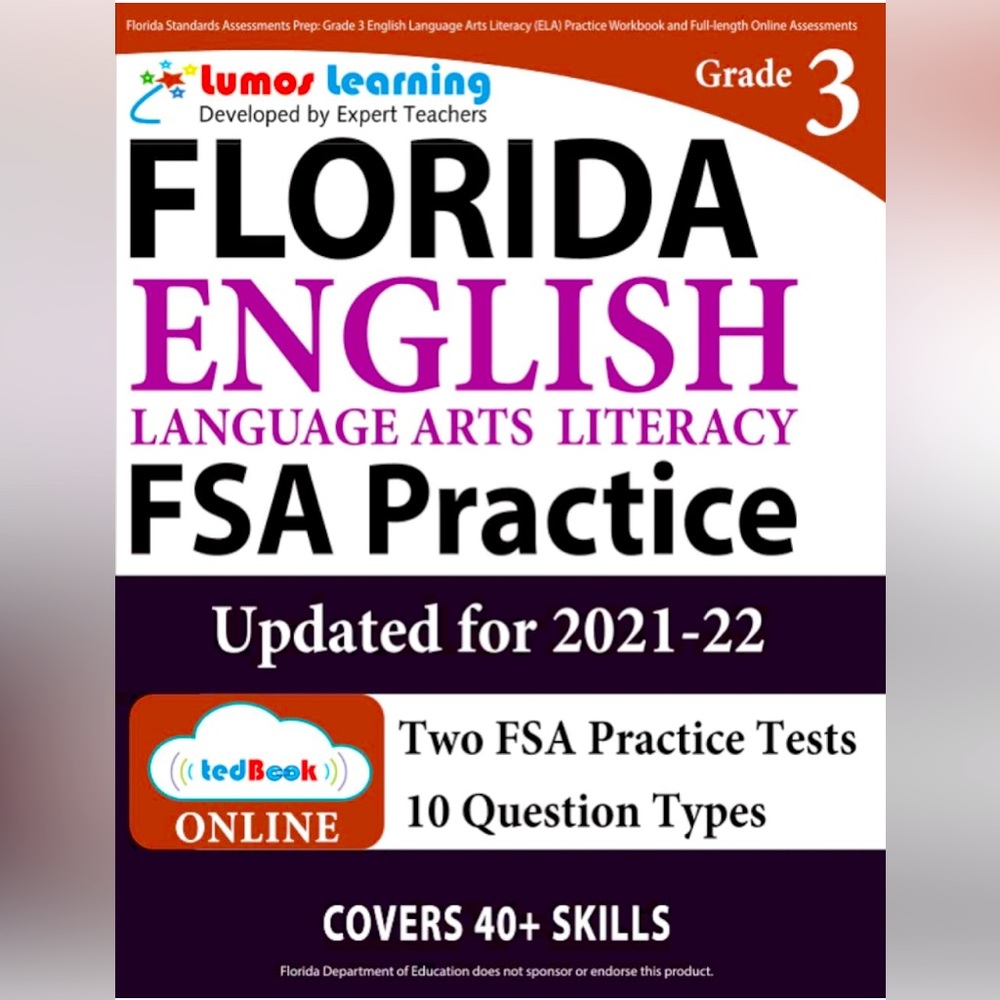 Florida English Language Arts ELA FSA Practice Test Prep Preparation Grade 3